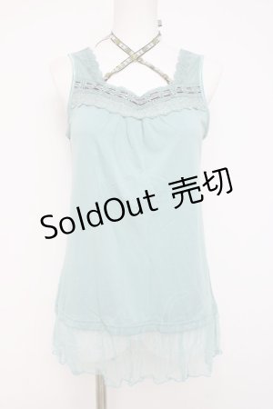 画像: axes femme / ストライプホルターキャミソール  グリーン Y-26-04-09-042-AX-TO-AS-ZY