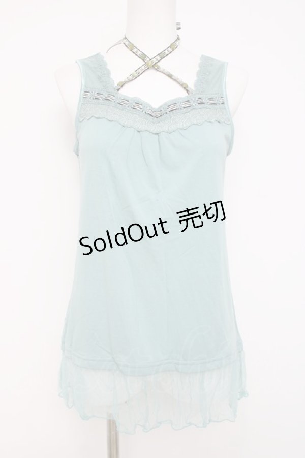 画像1: axes femme / ストライプホルターキャミソール  グリーン Y-26-04-09-042-AX-TO-AS-ZY (1)