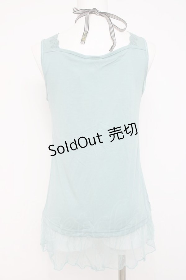 画像2: axes femme / ストライプホルターキャミソール  グリーン Y-26-04-09-042-AX-TO-AS-ZY (2)