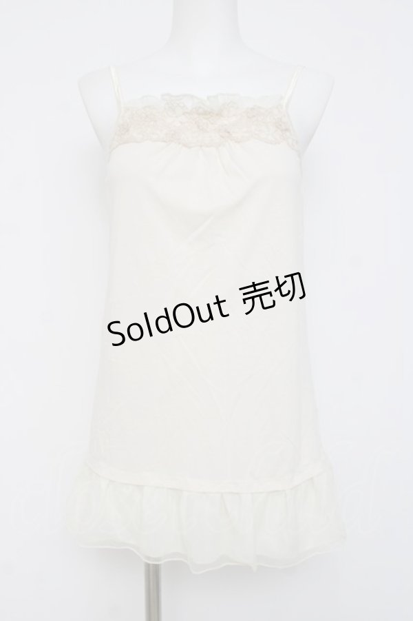 画像1: axes femme / フラワーレースキャミソール  生成り Y-26-04-09-043-AX-TO-SZ-ZY (1)