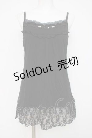 画像: axes femme / ミニローズロングキャミ  黒 Y-26-04-09-044-AX-TO-SZ-ZY