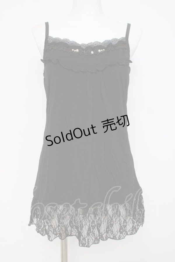 画像1: axes femme / ミニローズロングキャミ  黒 Y-26-04-09-044-AX-TO-SZ-ZY (1)