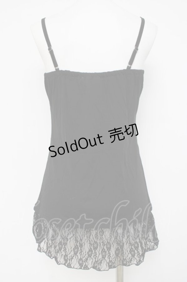 画像2: axes femme / ミニローズロングキャミ  黒 Y-26-04-09-044-AX-TO-SZ-ZY (2)