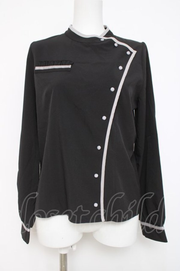 画像1: axes femme POETIQUE / メディカルデザインブラウス  黒 Y-26-04-09-046-AX-BL-AS-ZY (1)