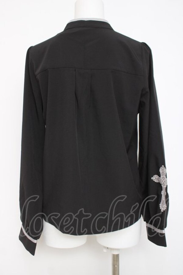 画像2: axes femme POETIQUE / メディカルデザインブラウス  黒 Y-26-04-09-046-AX-BL-AS-ZY (2)