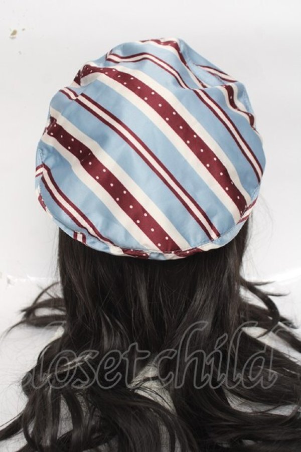 画像3: axes femme kawaii / レジメン柄ベレー  サックス Y-26-04-09-006-AX-AC-SZ-ZY (3)