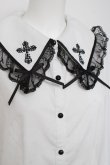 画像3: NIBBLE POISON / クロス刺繍ビッグ襟ブラウス  白 Y-26-04-09-048-PU-BL-AS-ZY (3)