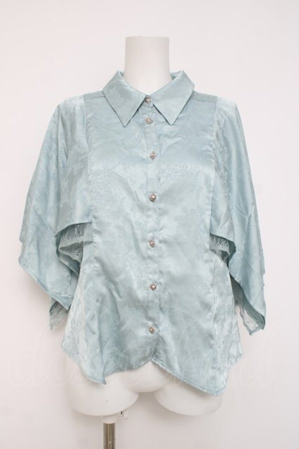 画像1: axes femme / ジャガードチャイナブラウス  ミント Y-26-04-09-050-AX-BL-AS-ZY (1)
