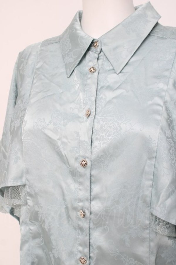 画像3: axes femme / ジャガードチャイナブラウス  ミント Y-26-04-09-050-AX-BL-AS-ZY (3)