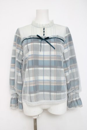 画像: axes femme POETIQUE / チュール重ねブラウス  ミント Y-26-04-09-053-AX-BL-SZ-ZY