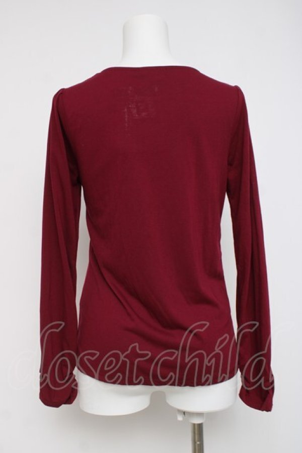 画像2: axes femme / ＢＩＧリボンインナープルオーバー  ワイン Y-26-04-09-054-AX-TO-SZ-ZY (2)