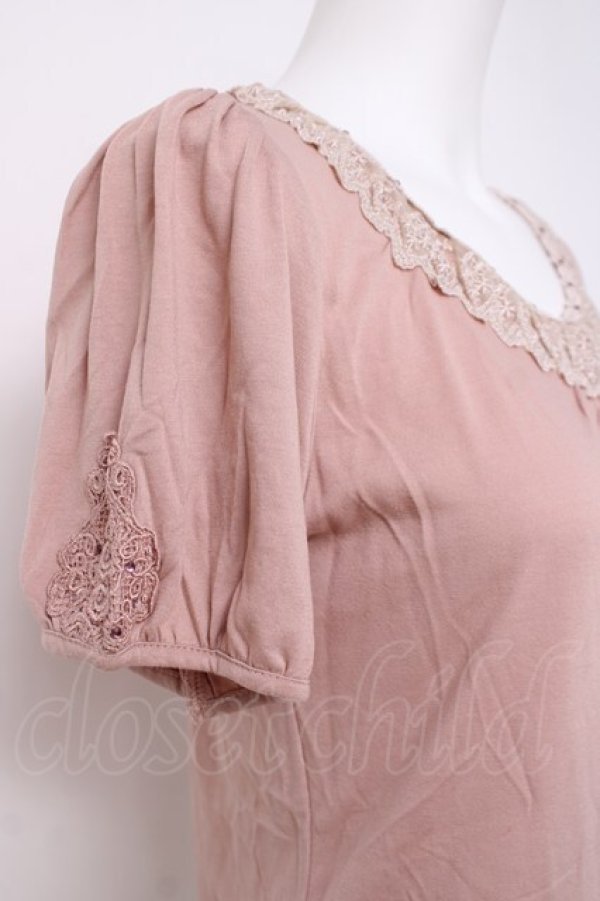 画像3: axes femme / レース配色Tシャツ  ピンク Y-26-04-09-055-AX-TO-AS-ZY (3)