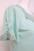 画像3: axes femme / ローズレースVネック半袖カットソー  ミント Y-26-04-09-056-AX-TO-AS-ZY (3)
