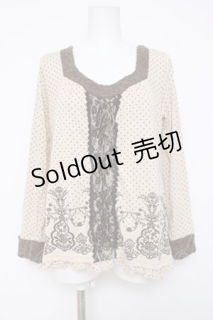 画像: axes femme / ドットプリントカットソー  オフ Y-26-04-09-062-AX-TO-AS-ZY