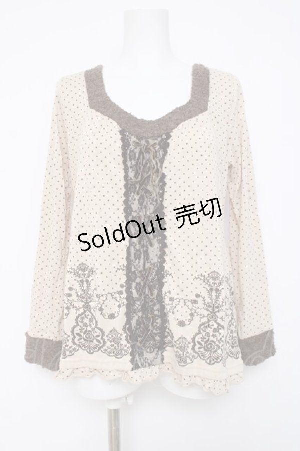 画像1: axes femme / ドットプリントカットソー  オフ Y-26-04-09-062-AX-TO-AS-ZY (1)