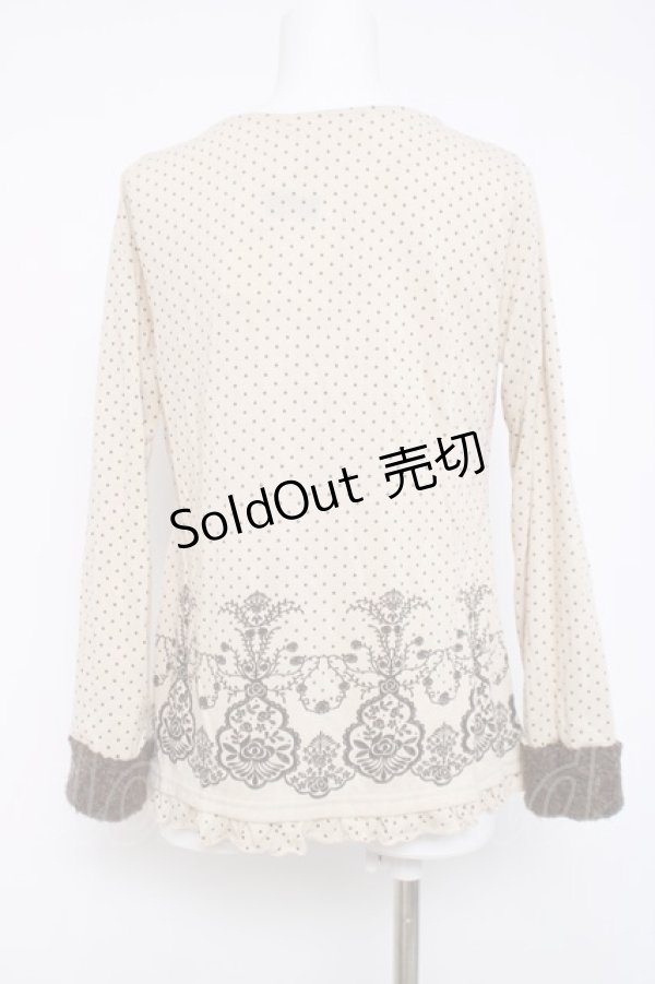 画像2: axes femme / ドットプリントカットソー  オフ Y-26-04-09-062-AX-TO-AS-ZY (2)