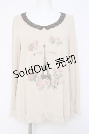 画像: axes femme / エッフェル塔プリントカットソー  オフ Y-26-04-09-063-AX-TO-AS-ZY