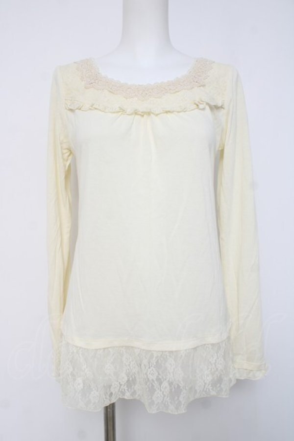 画像1: axes femme / 裾レースインナープルオーバー  オフ Y-26-04-09-068-AX-TO-AS-ZY (1)