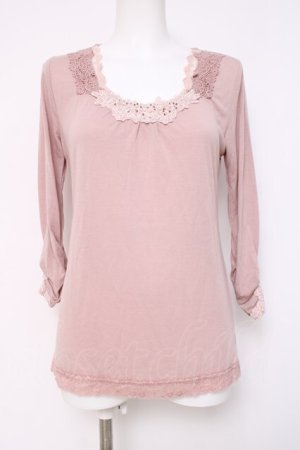 画像: axes femme / レース使いインナープルオーバー  ピンク Y-26-04-09-069-AX-TO-AS-ZY