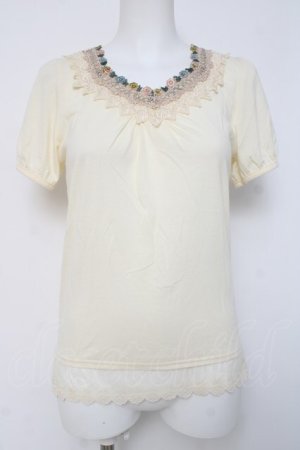 画像: axes femme / レースデザインカットソー   Y-26-04-09-072-AX-TO-AS-ZY