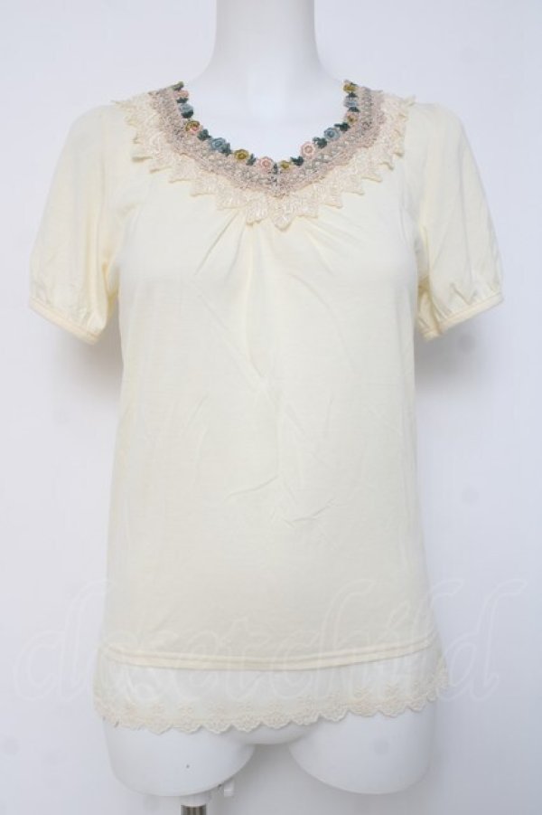 画像1: axes femme / レースデザインカットソー   Y-26-04-09-072-AX-TO-AS-ZY (1)