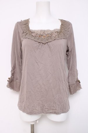 画像: axes femme / ビジュー付きカットソー  モカ Y-26-04-09-073-AX-TO-SZ-ZY