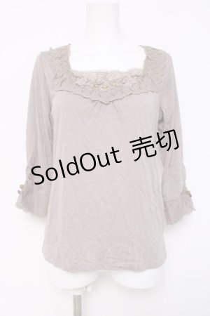 画像: axes femme / ビジュー付きカットソー  モカ Y-26-04-09-073-AX-TO-SZ-ZY