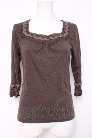 画像: axes femme / コットンレースインナープルオーバー  ブラウン Y-26-04-09-074-AX-TO-SZ-ZY