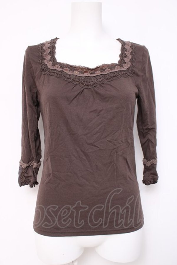 画像1: axes femme / コットンレースインナープルオーバー  ブラウン Y-26-04-09-074-AX-TO-SZ-ZY (1)