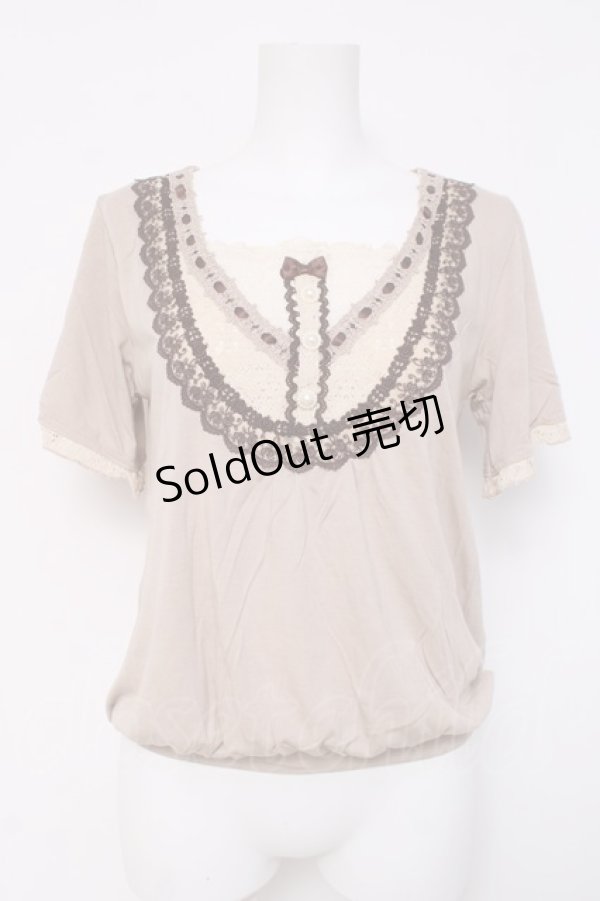 画像1: axes femme / レースデザインカットソー   Y-26-04-09-075-AX-TO-AS-ZY (1)