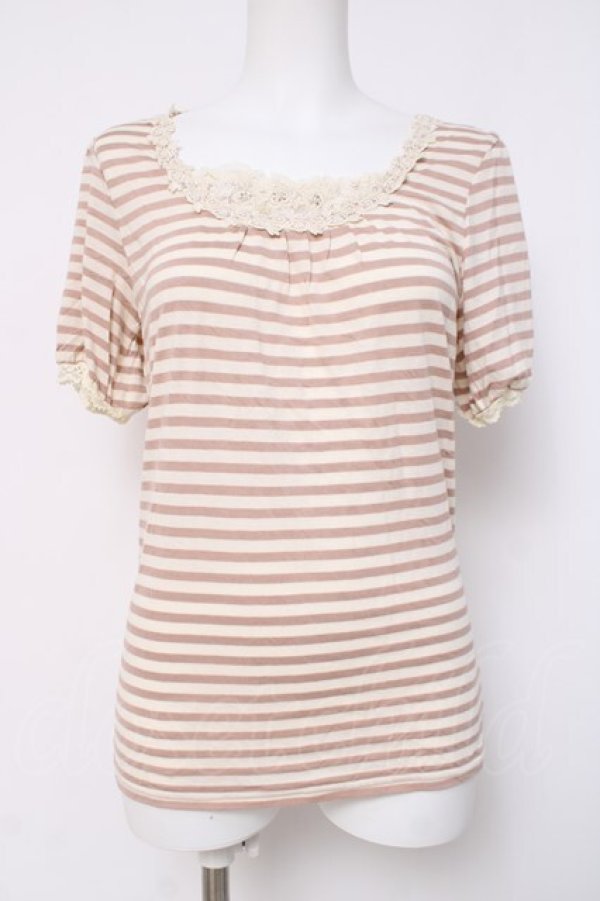 画像1: axes femme / レースデザインカットソー   Y-26-04-09-078-AX-TO-AS-ZY (1)