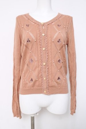 画像: axes femme / トランプモチーフカーディガン  ピンク Y-26-04-09-081-AX-TO-SZ-ZY