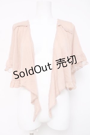 画像: axes femme / バックティアードショートカーディガン  ピンク Y-26-04-09-083-AX-TO-SZ-ZY