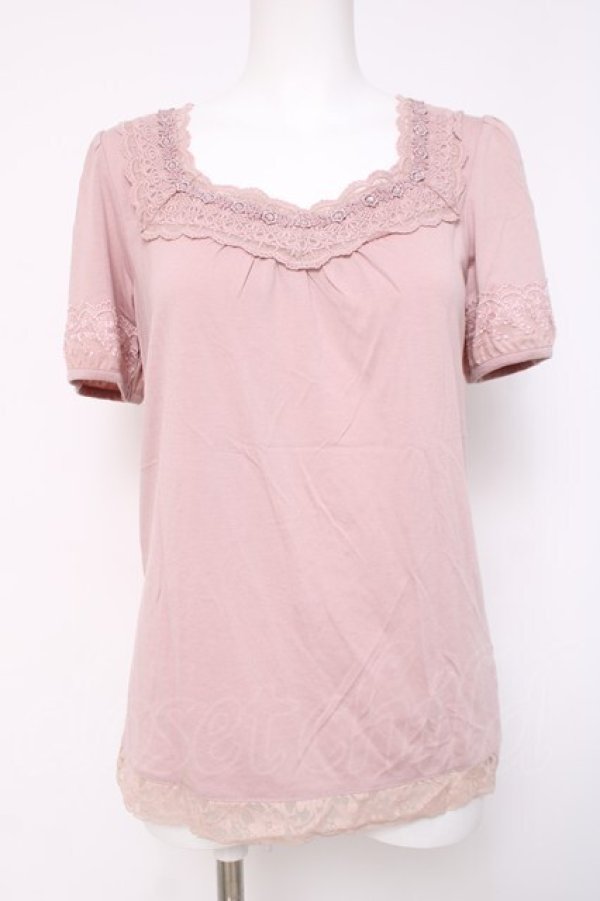 画像1: axes femme / レースデザインカットソー   Y-26-04-09-089-AX-TO-AS-ZY (1)