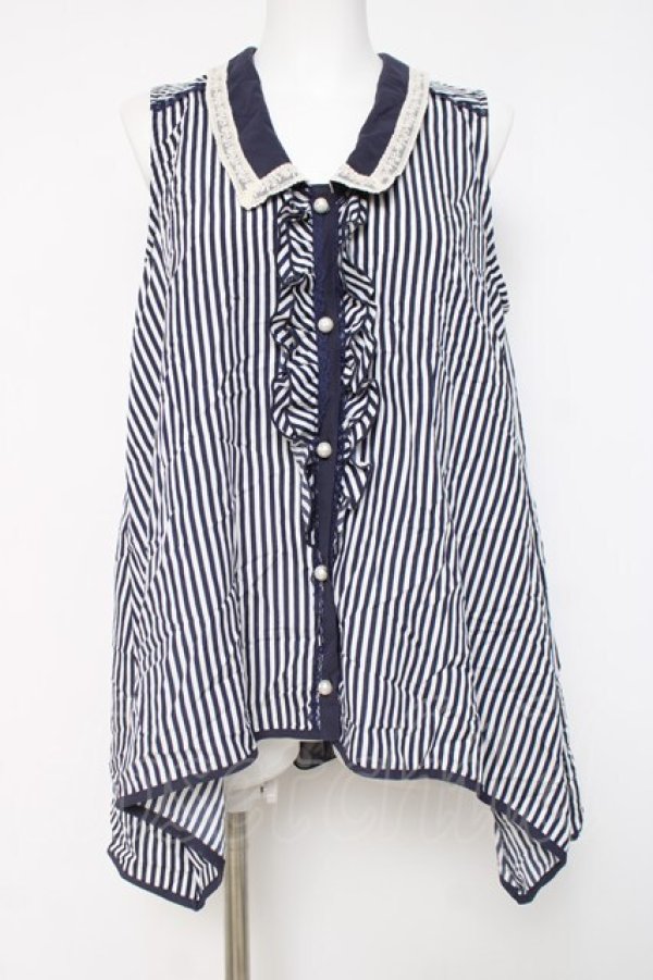 画像1: axes femme / ノースリーブシャツチュニック  紺 Y-26-04-09-091-AX-BL-SZ-ZY (1)