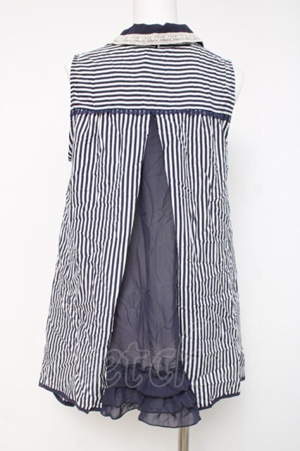 画像2: axes femme / ノースリーブシャツチュニック  紺 Y-26-04-09-091-AX-BL-SZ-ZY (2)