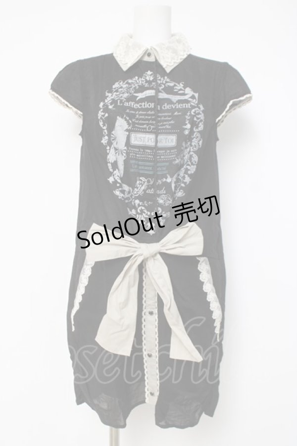 画像1: axes femme / プリントシャツチュニック  黒 Y-26-04-09-092-AX-OP-SZ-ZY (1)