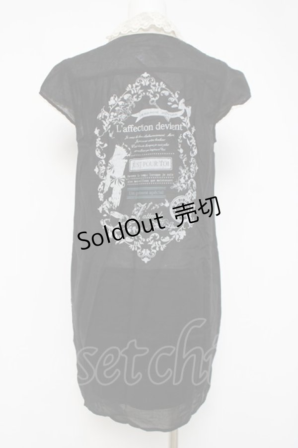 画像2: axes femme / プリントシャツチュニック  黒 Y-26-04-09-092-AX-OP-SZ-ZY (2)