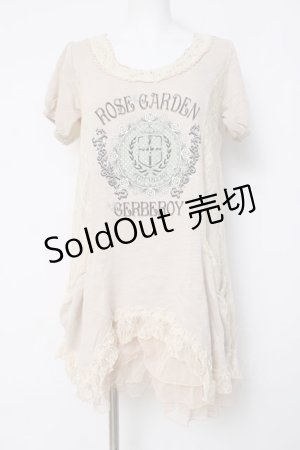 画像: axes femme / サイドレース切替半袖ワンピース  生成り Y-26-04-09-094-AX-OP-SZ-ZY