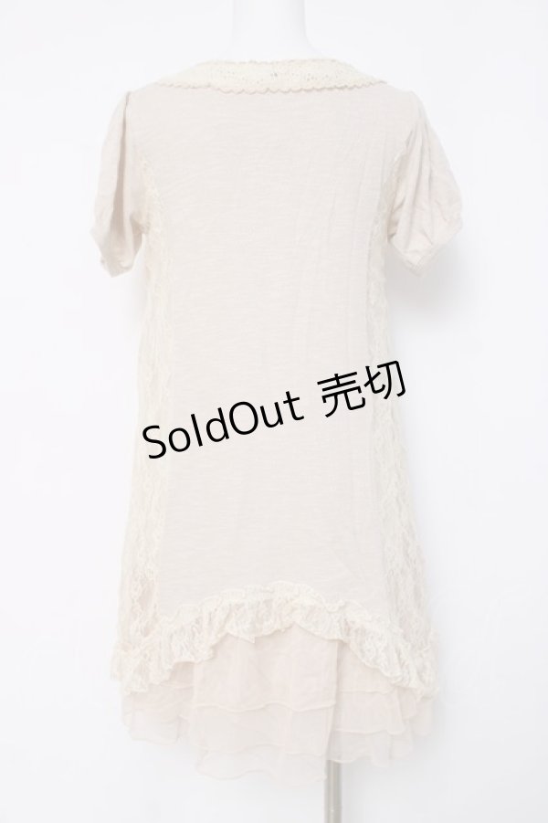 画像2: axes femme / サイドレース切替半袖ワンピース  生成り Y-26-04-09-094-AX-OP-SZ-ZY (2)