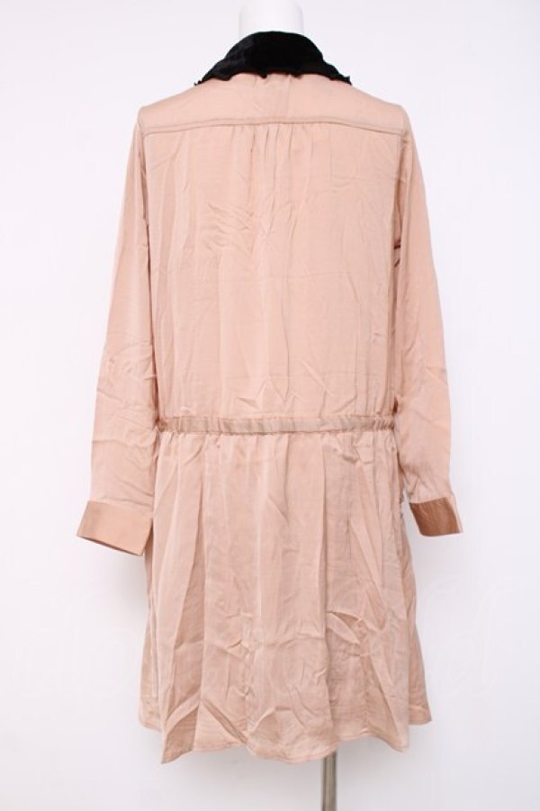 画像2: axes femme / 襟取り外しボウタイブラウスワンピース  ピンク Y-26-04-09-097-AX-OP-SZ-ZY (2)