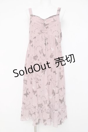 画像: axes femme / バタフライチュールノースリーブワンピース  ピンク Y-26-04-09-099-AX-OP-SZ-ZY