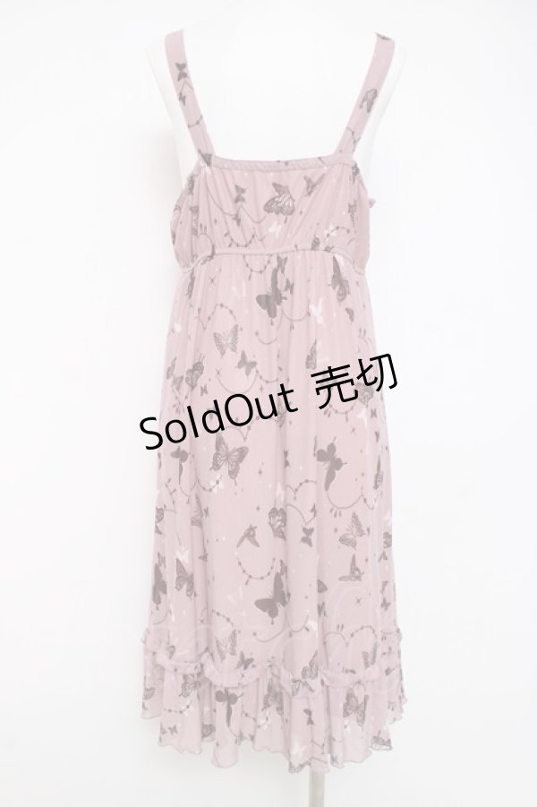 画像2: axes femme / バタフライチュールノースリーブワンピース  ピンク Y-26-04-09-099-AX-OP-SZ-ZY (2)