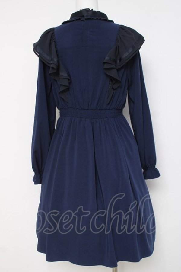 画像2: axes femme POETIQUE / フリルワンピース  紺 Y-26-04-09-102-AX-OP-SZ-ZY (2)