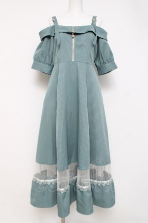 画像: axes femme / オフショル風ストライプワンピース  ミント Y-26-04-09-104-AX-OP-AS-ZY