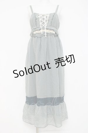 画像: axes femme / ギンガムホルターロングワンピース  グリーン Y-26-04-09-105-AX-OP-SZ-ZY