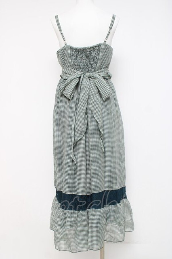 画像2: axes femme / ギンガムホルターロングワンピース  グリーン Y-26-04-09-105-AX-OP-SZ-ZY (2)