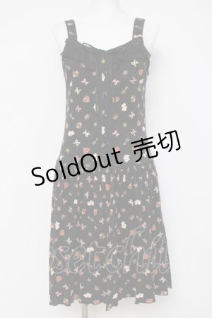 画像: BABY, THE STARS SHINE BRIGHT / BABYモノグラムキャミワンピース  黒 Y-26-04-09-112-BA-OP-SZ-ZY