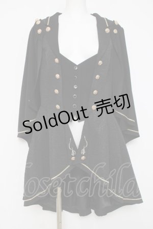 画像: Silent Mars / 堕月法則 ケープ付きベスト XL 黒 Y-26-04-09-114-LO-JA-SZ-ZY