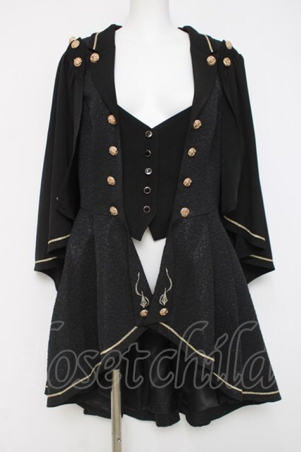 画像1: Silent Mars / 堕月法則 ケープ付きベスト XL 黒 Y-26-04-09-114-LO-JA-SZ-ZY (1)